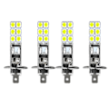Pikkukuva 1 / 4: Parannetut 4kpl H1 6000k Super Valkoiset 80w LED-ajovalot sumuvaloille