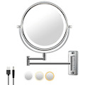 Miniatyrbillede 1 af 5: Makeup Spejl med 1/10X Forstørrelsesglas, 8 Tommer Drejearm med Makeup Spejl og Badeværelseslys med 3 Farvetemperaturer