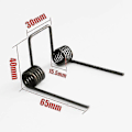 Miniatyrbillede 1 af 5: Dobbelt torsionsfjeder, tråddiameter 2,5 mm udv. diameter 15,5 mm benlængde 65 mm 5 vindinger