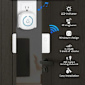 Pikkukuva 2 / 5: M8 Langaton magneettiovianturi ovikello kaupalliseen käyttöön, vierailijailmoitus 2 lähettimellä ja 1 vastaanottimella Multicolor EU Plug White