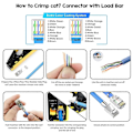 Pikkukuva 5 / 5: RJ45 Cat7 & Cat6A Läpivientiliittimet RJ45 Modulaarinen Pistoke 50UM 50kpl Uusi Gold