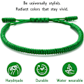 Miniatyrbillede 4 af 6: Håndlavet tibetansk lykkearmbånd til kvinder, mænd, teenagere, justerbar størrelse venskabsgave håndlavet reb flettet chakra armbånd Green