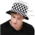 Pikkukuva 3 / 5: EN Muotiämpärihattu Pakattava Ulkoilu Kalastajahattu Naisille ja Miehille Mustavalkoinen Ruutulippu 5 Black White Race Checkered Flag 5 One Size