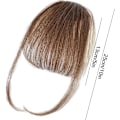Miniatyrbilde 4 av 7: Clip-in Pannelugg - Hårextensions av ekte hår - Fransk pannelugg Clip-on Air Bangs | Stilige og naturlige hårextensions for kvinner Brun
