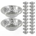 300-pack mini folieformar för bakning, pajformar för desserter och äggtårtor Silver