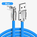 Pikkukuva 1 / 5: 120W 6A Nopea USB Type C -datakaapeli 180° kääntyvä kulmadatakaapeli matkapuhelimen laturi, yhteensopiva Xiaomi Redmi Honor USB C -datakaapelin kanssa blue Android Type C port
