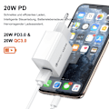 Miniatyrbilde 5 av 5: 20W USB C Hurtiglader for iPhone 14 13 12 11 Serien Adapter