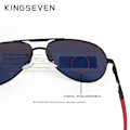 Pikkukuva 4 / 5: KINGSEVEN Miesten Alumiini Magnesium Aurinkolasit, Polarisoidut UV400 Aurinkolasit oculos Miesten Lasit Aurinkolasit Miehille N725 Hopea Punainen Hopea Punainen Hopea Punainen Silver Red original