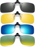 Clip-on Solglasögon 4-pack, Polariserade Linser Passar Över Glasögon med Synproblem, Uppfällbara Bågfria Närsynta Solglasögon Kompatibla med Män Kvinnor