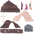 Miniatyrbild 6 av 8: Påskkrubba i trä - 1/2 Påskpysselfigurer, Påskuppståndelseset, Påskpysselscen i trä, Lyckobringare, Påskdekorationsfigur