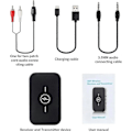 Miniatyrbild 5 av 5: Bluetooth 5.0 Mottagaradapter, 2-i-1 Mottagare Sändare med 3,5 mm Ljudutgång Rca Ljud Bluetooth Adapter/omvandlare