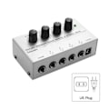 Miniatyrbilde 1 av 5: HA400 Stereo Audio Mikser Hodetelefonforsterker 4 Kanal RCA Innganger Separate Volumkontroller med Strømadapter US/EU US