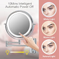 Miniatyrbillede 2 af 5: Makeup Spejl med 1/10X Forstørrelsesglas, 8 Tommer Drejearm med Makeup Spejl og Badeværelseslys med 3 Farvetemperaturer