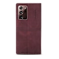 Pikkukuva 3 / 5: Samsung Galaxy Note20 Ultra Dream magneettinen imukuppi, vaakasuora, keinonahkainen suojakotelo pidikkeellä, korttipaikalla ja lompakolla [D] Wine Red