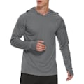 Miniatyrbild 3 av 5: Huvtröjor för män UV-solskydd Långärmade T-shirts Lättviktig Rash Guard med tumhål Mörkgrå Dark Grey L