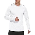 Miniatyrbild 3 av 5: Huvtröjor för män UV-solskydd Långärmade T-shirts Lättviktig Rash Guard med tumhål Vit Vit White L