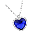 Miniatyrbild 4 av 5: Klassiskt Titanic Heart Of Ocean Safirkristall Hängsmycke Halsband Gåva-Silver[D]