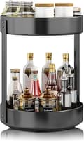 Spice Rack, Stainless Steel Kitchen Rack 360° Rotating, Multifunctional Storage Shelf for Storing Spices, Cosmetics, Snacks and More-FF-