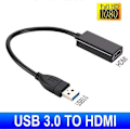 Miniatyrbillede 2 af 5: USB 3.0 til HDMI-kompatibel Adapter HD 1080P USB til HDMI Konverter Thunderbolt Ekstern Lyd Video Adapter Kabel til Laptop PC MacBook Sams [db]