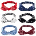 6-pack elastiska paisley bandana hårband med knut och kaninöron [YD]