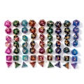 Miniatyrbilde 2 av 3: 7 sett med nye to-fargede stjernehimmel terninger for rollespill rosered+gold