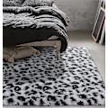 Miniatyrbillede 4 af 5: NOAHAS Fluffy Leopard Print Tæppe Cheetah Print Områdetæpper Blødt Behageligt Printet Gulvtæppe til Soveværelse Stue Hjem Western Indretning colour 1 120X160cm