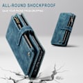 Miniatyrbillede 4 af 4: Kompatibel med Samsung Galaxy S9 Plus Etui Wallet Flip Kort Holder Pu Læder Magnetisk Beskyttende Flip Cover - Sort Blå szq