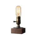 Industriell steampunk skrivebordslampe, e27 lamper med trebase