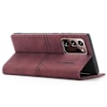 Pikkukuva 4 / 5: Samsung Galaxy Note20 Ultra Dream magneettinen imukuppi, vaakasuora, keinonahkainen suojakotelo pidikkeellä, korttipaikalla ja lompakolla [D] Wine Red