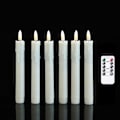 Miniatyrbilde 1 av 5: 6-pakning 17,5 cm flimrende flammeløse lys (beige) med fjernkontroll