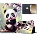 Stativetui til Kompatibel Samsung Galaxy Tab A9+ med Mønsterprint, Læder Tablet Etui med Auto Væk/Sov Multifarvet Multicolor Sakura Panda