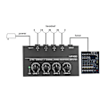 Miniatyrbilde 4 av 5: HA400 Stereo Audio Mikser Hodetelefonforsterker 4 Kanal RCA Innganger Separate Volumkontroller med Strømadapter US/EU US