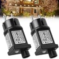 2-pack 31V 6W LED Transformator, Lågspänningsadapter IP44 med 8 Lägen, Timer och Minnesfunktion för Ljusslingor