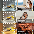Miniatyrbilde 2 av 4: Bebetter Hollywood Speil med USB Sminkelys, 10 Lys, 3 Lysmoduser, Bord- eller Veggmontert, Kun Belysning