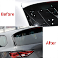 Miniatyrbild 5 av 5: Bilfönsterlist Läppspoiler för Seat Leon 5F FR Mk3 MK3.5 Bakre Takvinge Sidokant Bakluckespoiler Bright Black