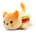 Miniatyrbild 1 av 2: Aphmau Meow Meows Plysch Aphmau Plysch Leksak Dockor Present För Barn 25cm [DB] Hamburger cat