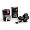 Miniatyrbillede 1 af 5: Andoer PT-04GY 4 Kanaler Trådløs Fjernbetjent Speedlite Flash Trigger Universal 1 Sender & 2 Modtagere