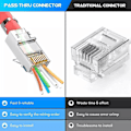 Pikkukuva 3 / 5: RJ45 Cat7 & Cat6A Läpivientiliittimet RJ45 Modulaarinen Pistoke 50UM 50kpl Uusi Gold