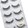 5 par lösögonfransar - 3D faux mink - G307 Svart