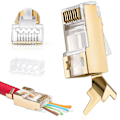 Pikkukuva 1 / 5: RJ45 Cat7 & Cat6A Läpivientiliittimet RJ45 Modulaarinen Pistoke 50UM 50kpl Uusi Gold