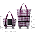 Pikkukuva 2 / 8: Matkalaukku pyörillä, kokoontaitettava viikonloppulaukku käsimatkatavarana miehille ja naisille (Purppuranpunainen) Purple red