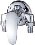 Wall-mounted single-lever shower mixer in brass for bathroom, cold and hot water, chrome