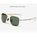 Pikkukuva 1 / 6: Trendikkäät mustat US Army MILITARY polarisoidut pilottilasit miehille - Merkki American Optical Polarisoidut aurinkolasit Oculos De S Gold G15