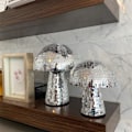 Miniatyrbillede 5 af 5: Svampediskokugle, Sølvreflekterende svampeornament til fest, værelse, borddekoration