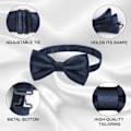 Miniatyrbillede 2 af 7: Herre butterfly, klassisk ensfarvet butterfly til mænd, satin smoking butterfly, justerbar formel butterfly til fest, bryllup[qb] Dark blue