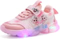 Prinsesse Elsa Jenter Glødende Sko Barn LED Sneakers Lett Mesh Rosa Pink 25