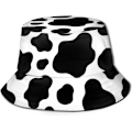 Pikkukuva 1 / 5: EN Buckets Muoti Aurinkohattu Pakattava Ulkoilu Kalastajahattu Naisille ja Miehille Mustavalkoinen Lehmänkuvio Black and White Cow Print One Size