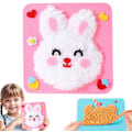 Miniatyrbild 1 av 6: HOAIME DIY Broderi Docka Kit, 2025 Nytt DIY Broderi Docka Set för Barn, Sött Tecknat Djur Filt Sömnad Hantverk Kit DIY Konst (Kanin)