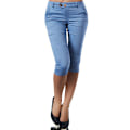 Miniatyrbillede 1 af 3: Højtaljede Damebukser Loungewear Ensfarvede Shorts Blå Blå Blue 4XL