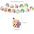 Miniatyrbilde 2 av 4: Squish Mallows Bursdagsdekorasjoner, Squish Mallows Festutstyr Inkluderer Bursdagsbanner, Kake Topper, Squish Mallows Ballonger, Festdekorasjoner S Set 1